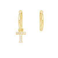 Asymmetric Earrings Zinc Alloy Letter gold color plated & for woman & with rhinestone Sold By Pair