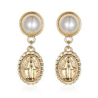 Zinc Alloy Drop Earrings gold color plated fashion jewelry & for woman gold Sold By PC