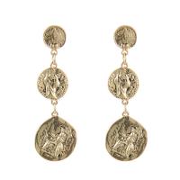 Boucles d'oreilles en alliage de zinc, Placage de couleur d'or, bijoux de mode & pour femme, 73x23mm, Vendu par sac