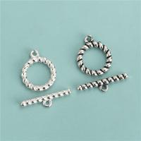 925 Sterling Silver Toggle Clasp, DIY, more colors for choice, 13.6mm, 19.8mm, 2.4mm, Hole:Approx 1.5mm, Sold By Set