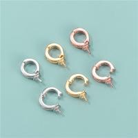 925 Sterling Silver Peg Bail, plated, DIY & with rhinestone, more colors for choice, 7.6mm, 2.5mm, 0.8mm, Sold By PC