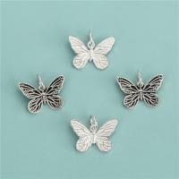 925 Sterling Silver Pendant, Butterfly, DIY, more colors for choice, 15.50x10.90mm, Hole:Approx 4mm, Sold By PC