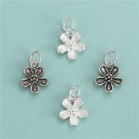 925 Sterling Silver Pendant, Flower, DIY, more colors for choice, 9.80x10.90mm, Hole:Approx 3.8mm, Sold By PC