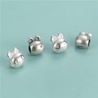 925 Sterling Silver Beads, Rabbit, DIY, more colors for choice, 7x9.50mm, Hole:Approx 3.9mm, Sold By PC