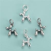 925 Sterling Silver Pendant, Dog, DIY, more colors for choice, 8.90x13mm, Hole:Approx 4mm, Sold By PC