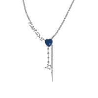 Stainless Steel Jewelry Necklace, 314 Stainless Steel, with 3.15inch extender chain, Heart, with letter pattern & for woman & enamel, Length:Approx 20.8 Inch, Sold By PC