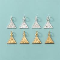 925 Sterling Silver Pendant, Triangle, plated, DIY, more colors for choice, 11x12mm, Hole:Approx 3.6mm, Sold By PC