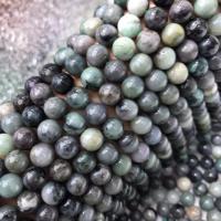 Perles bijoux en pierres gemmes, Émeraude, Rond, poli, DIY & normes différentes pour le choix, vert foncé, Vendu par Environ 15 pouce brin