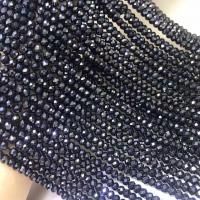 Perles bijoux en pierres gemmes, Schorl, poli, DIY & facettes, noire, 3x4.80mm, Vendu par Environ 15 pouce brin