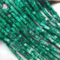 Perles malachites, Malachite, cadre, poli, DIY, vert, 4x4mm, Vendu par Environ 15 pouce brin