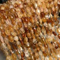 Naturlig krystal perler, Citrin, Nuggets, poleret, du kan DIY, gul, 6-8mm, Solgt Per Ca. 15 inch Strand