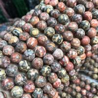 Perles bijoux en pierres gemmes, Pierre peau de léopard, Rond, poli, DIY & normes différentes pour le choix, couleurs mélangées, Vendu par Environ 15 pouce brin