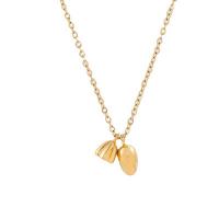 Titanium Steel Necklace, Lotus Seedpod, Vacuum Ion Plating, fashion jewelry & for woman, golden, Length:Approx 17.72 Inch, Sold By PC