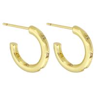 Cubic Zirconia Micro Pave Brass Earring, gold color plated, fashion jewelry & micro pave cubic zirconia & for woman, golden, 2.50x16x21mm, 10Pairs/Lot, Sold By Lot