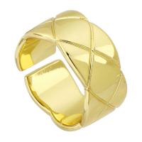 Ring Finger mosiądz, Platerowane w kolorze złota, biżuteria moda & dla kobiety, złoty, 9mm, rozmiar:6, 10komputery/wiele, sprzedane przez wiele