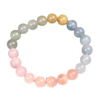 Gemstone Bracelets, Morganite, Round, for woman, mixed colors, 8mm, Length:16 cm, Sold By PC