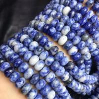 Blue Speckle Stone Beads Abacus polished DIY blue Length 38 cm Sold By PC