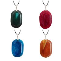 Agate Jewelry Pendants, Unisex & faceted, more colors for choice, 40x60mm, Sold By PC