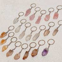 Bag Purse Charms Keyrings Keychains Natural Stone with Zinc Alloy irregular silver color plated & Unisex 15-20mm Sold By PC