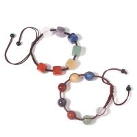 Gemstone Bracelets Natural Stone with Knot Cord & Adjustable & Unisex 12mm Length Approx 18.5-19 cm Sold By PC