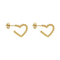 Titanium Steel  Earring Heart Vacuum Ion Plating for woman 14mm Sold By Pair