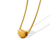 Titanium Steel Necklace, with 5cm extender chain, Heart, Vacuum Ion Plating, for woman, golden, 11x8mm, Length:Approx 45 cm, Sold By PC