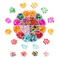 Shell Beads, with Plastic Box & Glass Seed Beads, DIY, mixed colors, 122.50x18mm, Sold By Box
