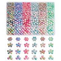 ABS Kunststoff Perle, mit Kunststoff Kasten, rund, DIY, gemischte Farben, 190x135x18.50mm, verkauft von Box