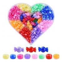 Acrylic Beads, with Plastic Box, DIY, mixed colors, 155x135mm, Sold By Box