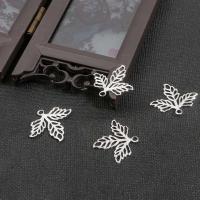 Hollow Brass Pendants Maple Leaf plated DIY nickel lead & cadmium free Sold By Bag