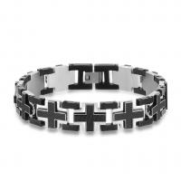 Bracelet d'acier titane, poli, bijoux de mode & pour homme, noire, 15mm, Longueur Environ 8.66 pouce, Vendu par PC