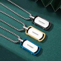 Titanstahl Halskette, poliert, Modeschmuck & verschiedene Stile für Wahl & für den Menschen & mit Strass, keine, 18x33mm, Länge:ca. 23.62 ZollInch, verkauft von PC