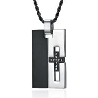 Stainless Steel Jewelry Necklace 316L Stainless Steel polished & for man & with rhinestone Length Approx 23.62 Inch Sold By PC