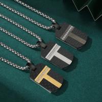 Edelstahl Schmuck Halskette, 316 L Edelstahl, poliert, verschiedene Stile für Wahl & für den Menschen & mit Strass, keine, 18x36.50mm, Länge:ca. 23.62 ZollInch, verkauft von PC