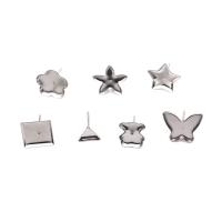 304 Stainless Steel Earring Stud Component, DIY & different styles for choice, original color, 100PCs/Bag, Sold By Bag
