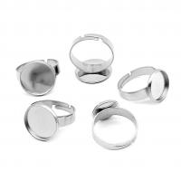 304 acciaio inox base anello a lunetta, DIY & formato differente per scelta, colore originale, 20PC/borsa, Venduto da borsa