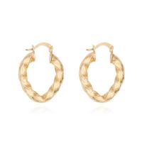 Laiton Leverback boucle d'oreille, Placage de couleur d'or, bijoux de mode & pour femme, couleur originale, 24x33mm, Vendu par paire