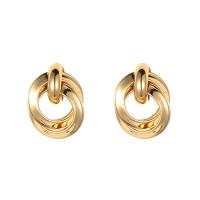 Lo zinco in lega Stud Earring, lega in zinco, placcato color oro, gioielli di moda & per la donna, colore originale, 30x25mm, Venduto da coppia