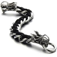 Men Bracelet, Stainless Steel, Dragon, for man & blacken, 16mm, Sold Per Approx 8.5 Inch Strand