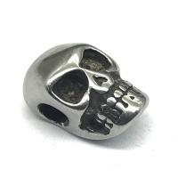Stainless Steel Beads, 304 Stainless Steel, Skull, DIY, original color, 7.14x12.57mm, Sold By PC