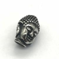 Edelstahl-Beads, 304 Edelstahl, Buddha, DIY & Schwärzen, originale Farbe, 10.46x5.19x14.11mm, verkauft von PC