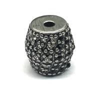 Stainless Steel Beads, 304 Stainless Steel, Drum, gun black plated, DIY, 10.35x10.30mm, Sold By PC
