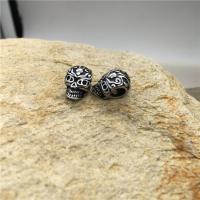 Stainless Steel Beads, 304 Stainless Steel, Skull, DIY & blacken, original color, 8.54x12.27mm, Sold By PC