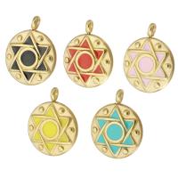 Stainless Steel Pendants, 304 Stainless Steel, Flat Round, Vacuum Ion Plating, enamel, more colors for choice, 15x19x2mm, Hole:Approx 2mm, Sold By PC