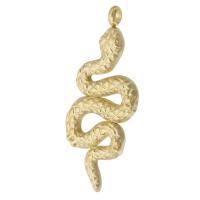 Stainless Steel Animal Pendants 304 Stainless Steel Snake Vacuum Ion Plating with rhinestone golden Approx 2mm Sold By PC