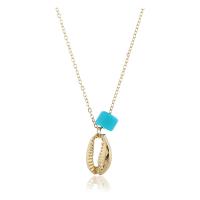 Zinc Alloy Jewelry Necklace with 1.97inch extender chain Shell KC gold color plated fashion jewelry & for woman nickel lead & cadmium free Length Approx 16.54 Inch Sold By PC