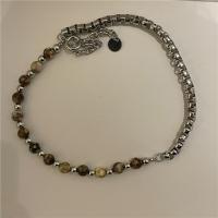 Zinklegierung Schmuck Halskette, mit Unakite, Modeschmuck & für Frau, frei von Nickel, Blei & Kadmium, Länge:ca. 17.72 ZollInch, verkauft von PC
