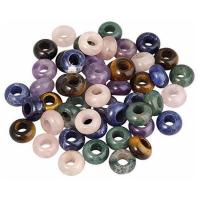 Mixed Gemstone Beads, Quartz, Donut, DIY & different materials for choice, 14x8mm, Hole:Approx 6mm, 20PCs/Lot, Sold By Lot