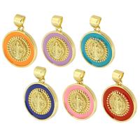 Brass Jewelry Pendants Round gold color plated fashion jewelry & DIY & for woman & enamel Approx 3.5mm Sold By Lot
