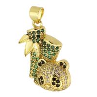 Cubic Zirconia Micro Pave Brass Pendant gold color plated fashion jewelry & DIY & micro pave cubic zirconia & for woman multi-colored Approx 3mm Sold By Lot